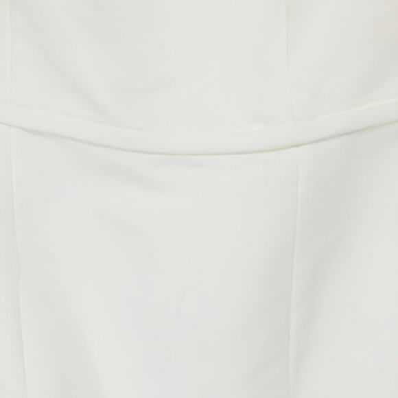 AMSALE Faille Cocktail Dress 18 Silk White Off Shoulder Sheath Knee Length - Picture 13 of 13